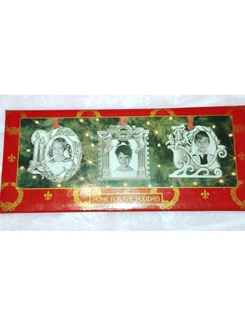 Christmas Holiday Frames Set Of 3  Vintage Silver Tone